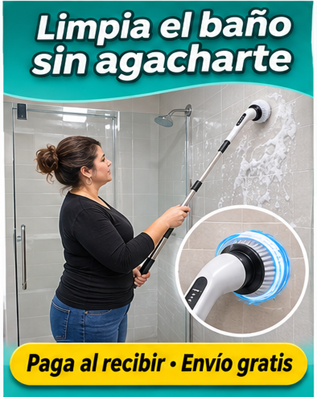Cepillo Eléctrico 9 en 1 con Mango Extensible